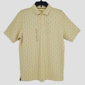 Walter Hagen Mens S Performance 11 Poolside Pale Yellow Print Polo Golf Stretch
